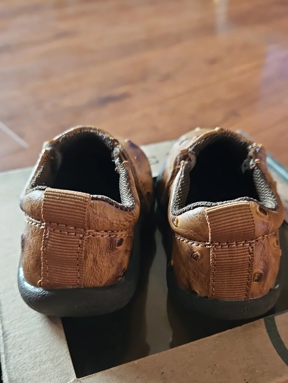 Cowbaby Leather Upper And Sole Boot Roper Toddler Brown Slip-On Shoes